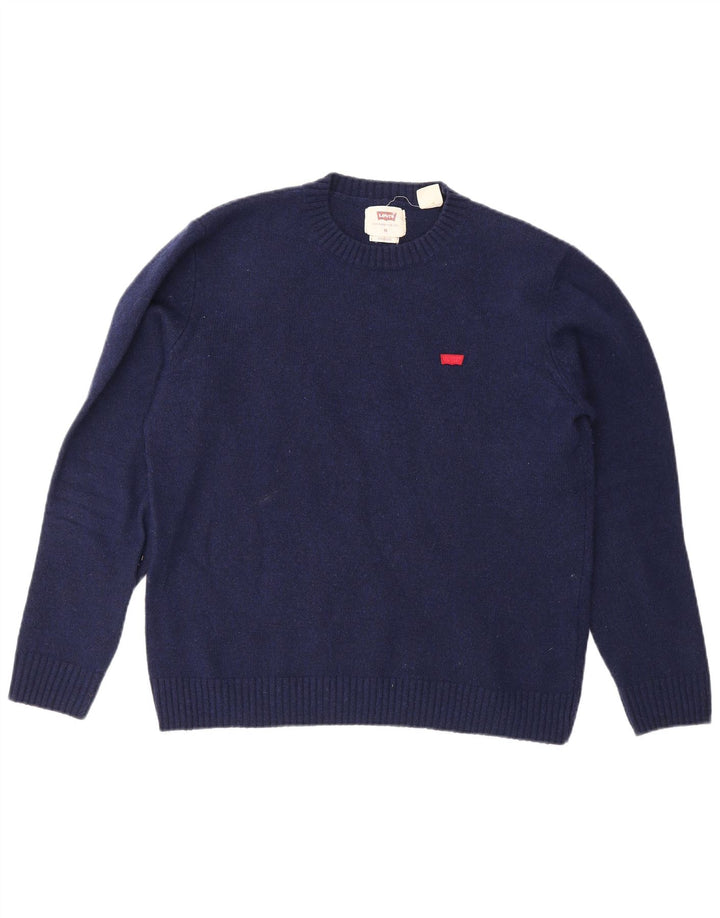 Maglione maglione girocollo vestibilità standard da donna Levi's UK 14 blu navy medio