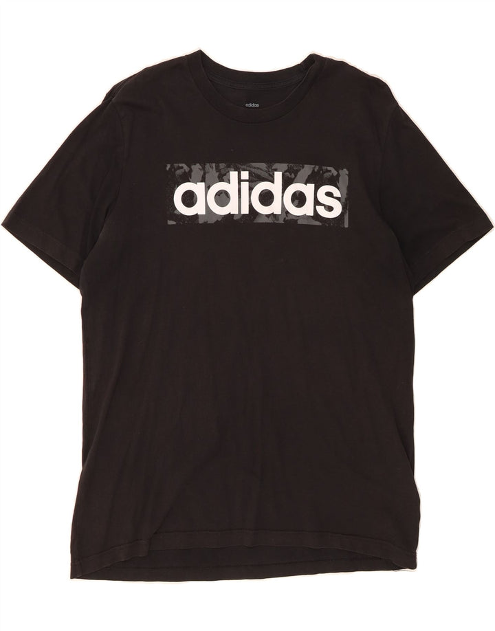 ADIDAS Mens Graphic T-Shirt Top Large Black Cotton Vintage Adidas and Second-Hand Adidas from Messina Hembry 