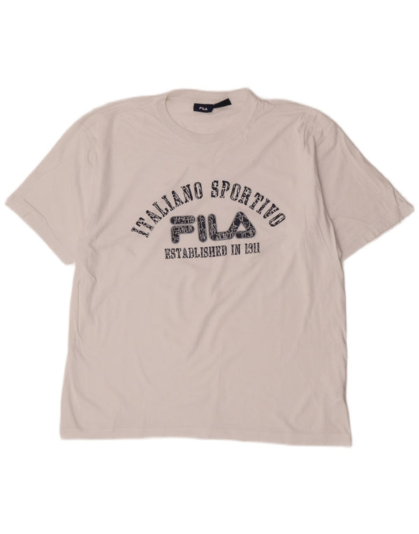 T-shirt grafica da uomo Fila Top XL in cotone bianco