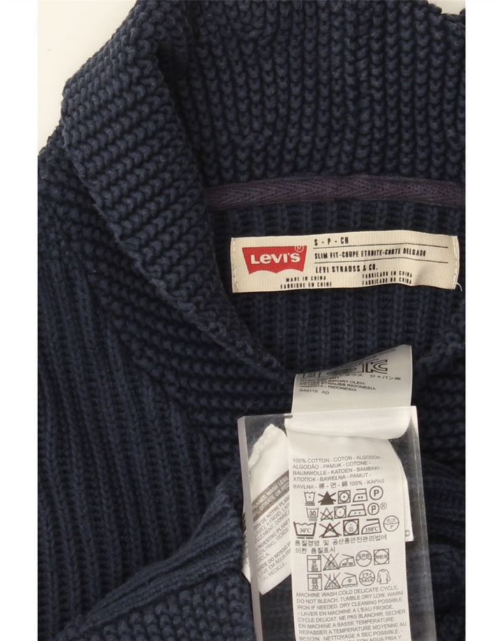 Maglione cardigan slim fit da uomo Levi's piccolo in cotone blu navy