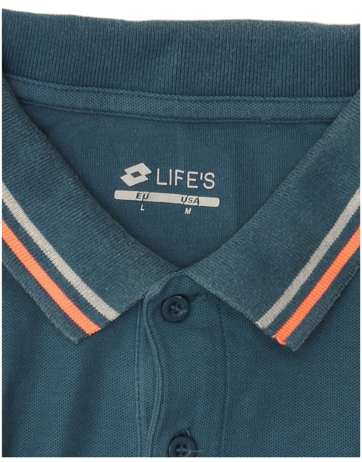 Polo da uomo Lotto Large a blocchi di colore blu