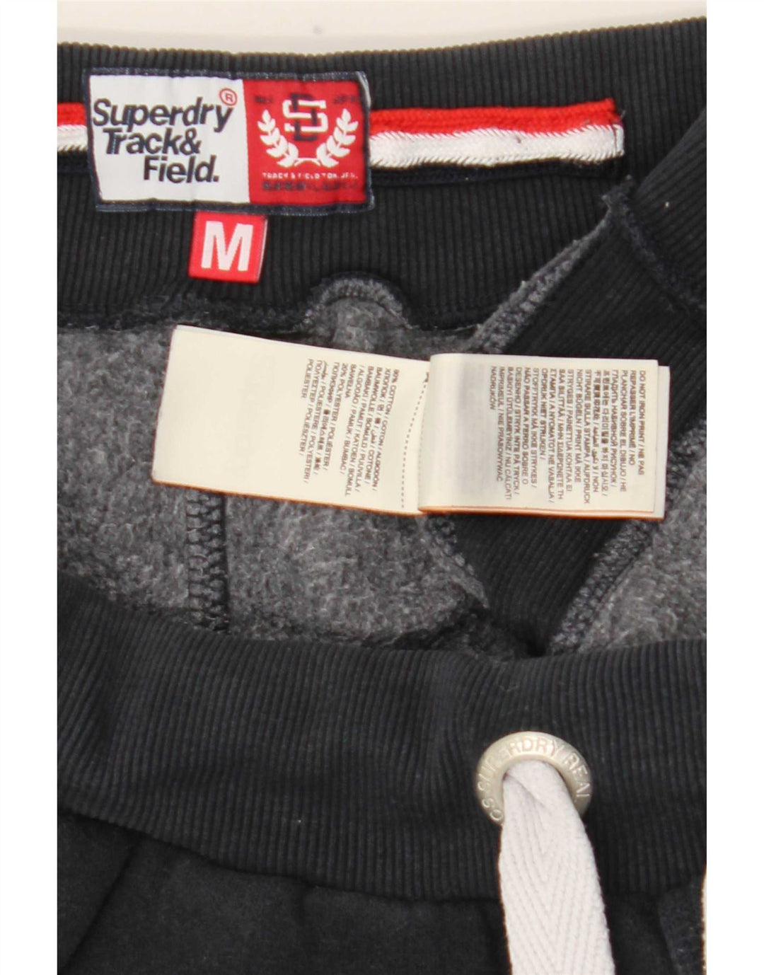 Pantaloni da tuta con grafica da donna Superdry UK 14 cotone medio nero