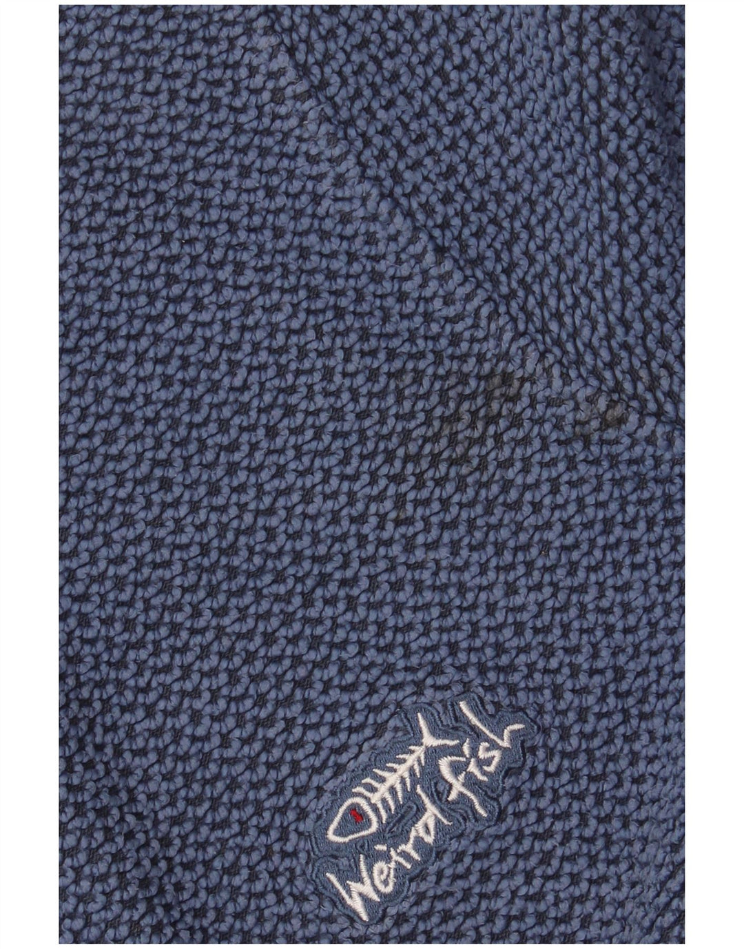 WEIRD FISH Felpa da uomo con collo con zip, maglione piccolo in cotone blu