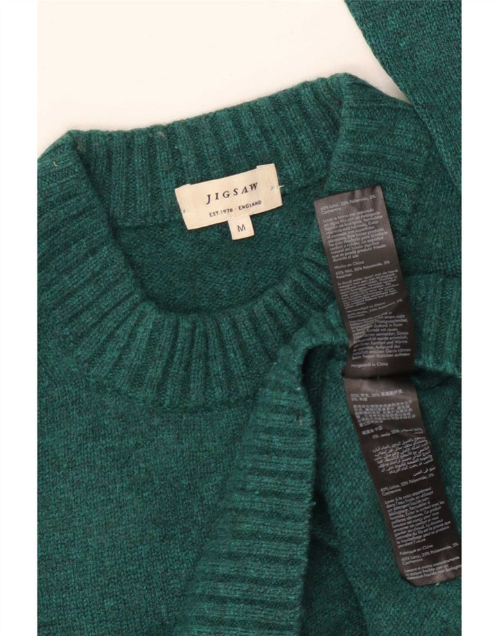 Maglione maglione girocollo da donna Jigsaw UK 14 Lana verde medio