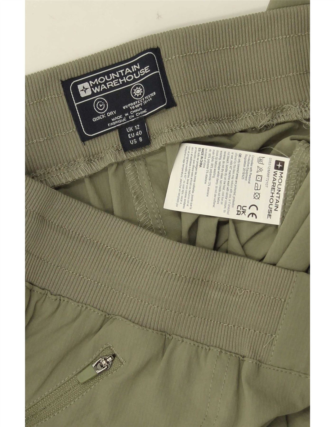 Pantaloni Capri da donna Mountain Warehouse UK 12 Medium W30 L21 Cachi