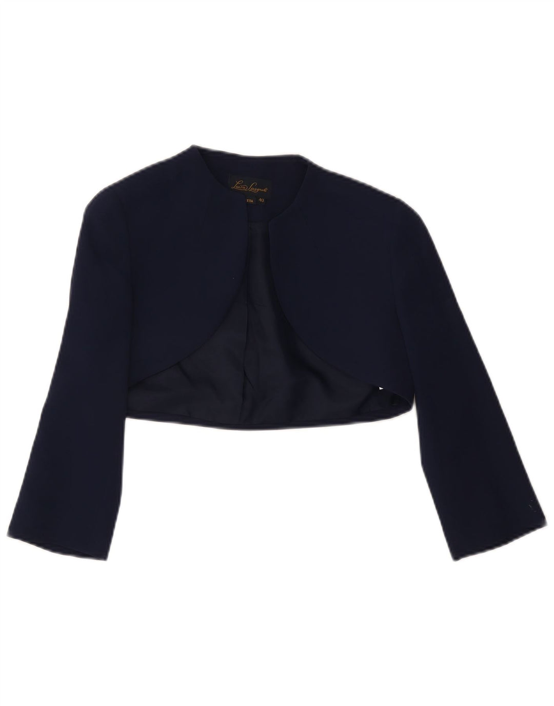 Luisa Spagnoli Giacca Bolero Aperto da Donna Manica 3/4 IT 40 Piccola Blu Navy