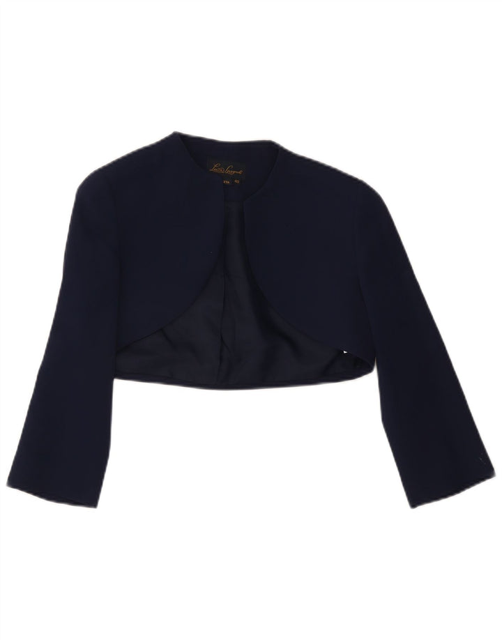 Luisa Spagnoli Giacca Bolero Aperto da Donna Manica 3/4 IT 40 Piccola Blu Navy