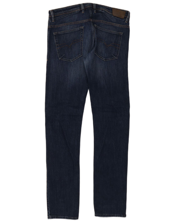 Diesel Uomo Shioner Slim Skinny Jeans W33 L32 Blu Navy Cotone