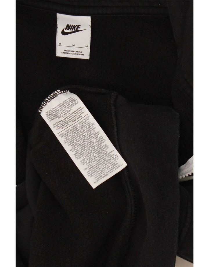 Felpa Nike da uomo con zip e collo, in cotone nero medio