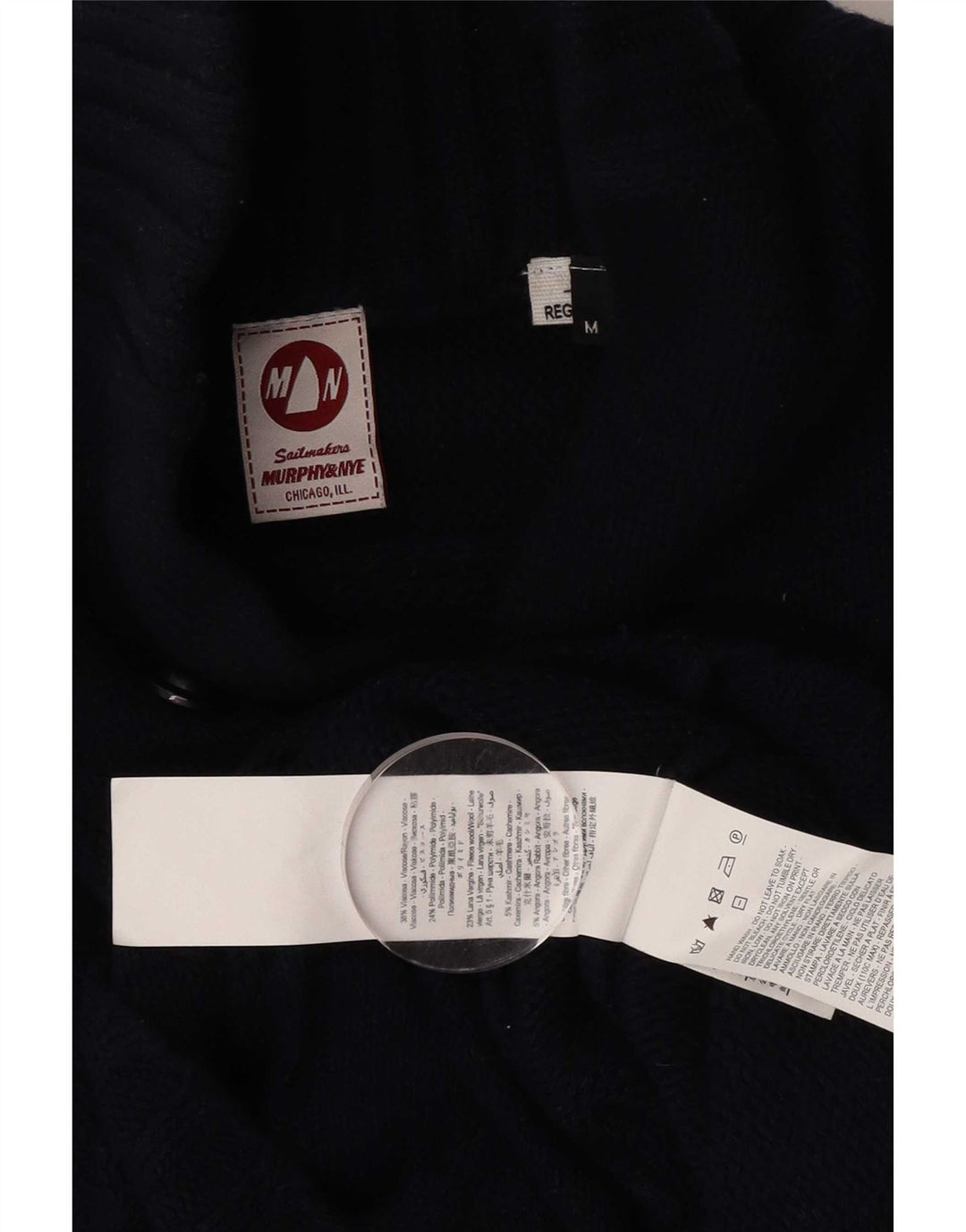Murphy & Nye Maglione da uomo con collo a scialle in viscosa blu navy medio