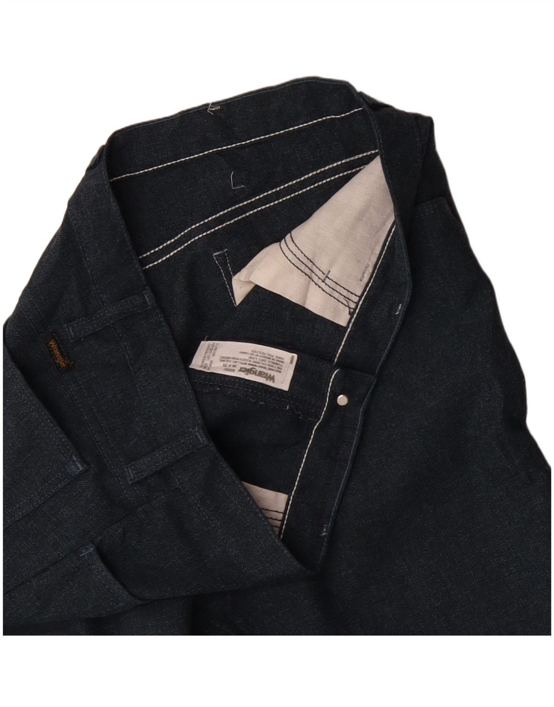 Pantaloni casual dritti da uomo WRANGLER W36 L29 poliestere blu navy