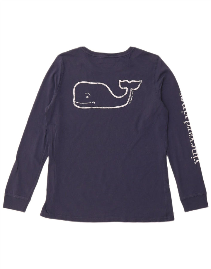 VINEYARD VINES Top grafico da uomo a maniche lunghe piccolo in cotone blu navy
