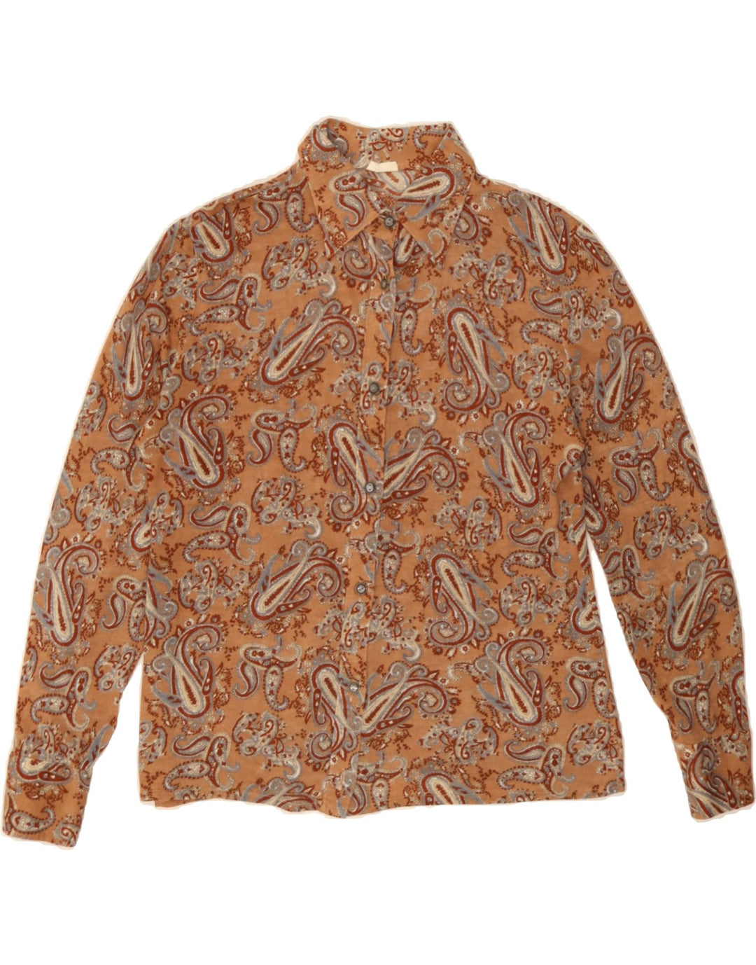 VINTAGE Womens Shirt UK 16 Large Brown Paisley Vintage Vintage and Second-Hand Vintage from Messina Hembry 