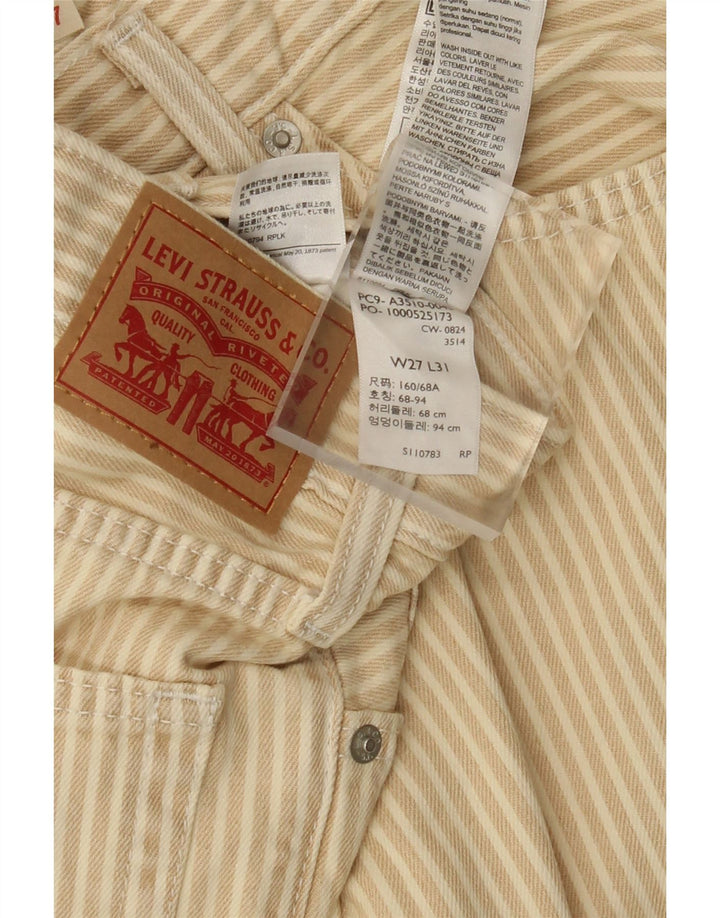 Pantaloni casual dritti da donna LEVI'S W27 L31 Cotone a righe beige