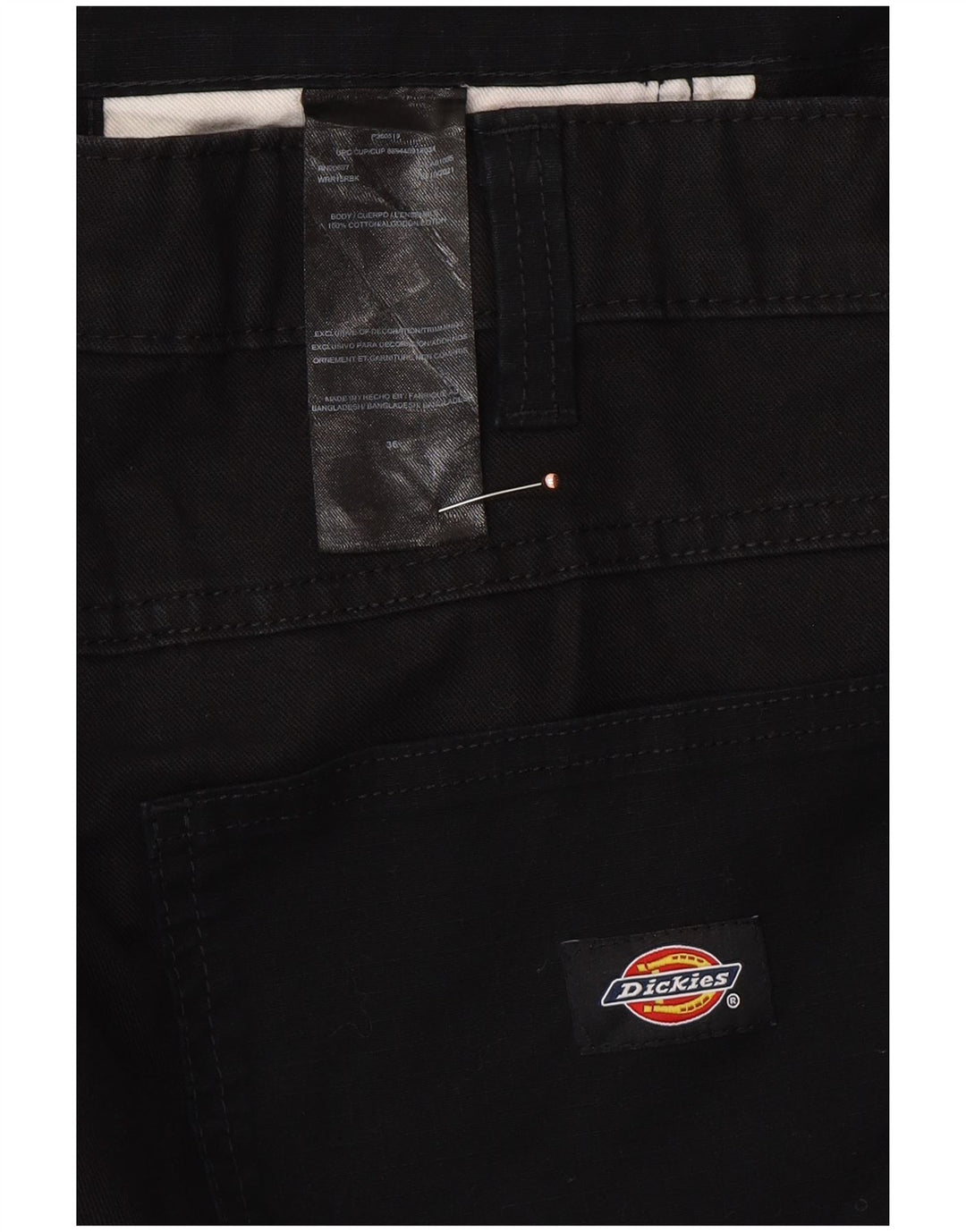 DICKIES Pantaloncini chino da uomo W36 grandi in cotone nero