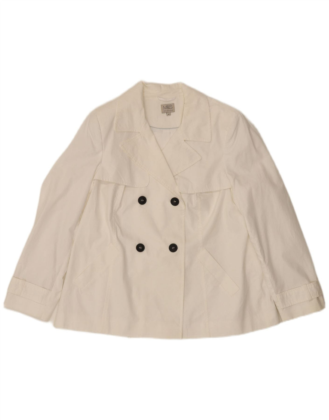 Trench corto da donna Marks & Spencer UK 16 grande cotone bianco