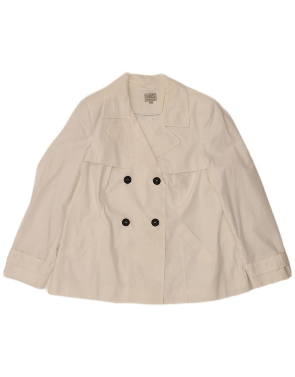 Trench corto da donna Marks & Spencer UK 16 grande cotone bianco
