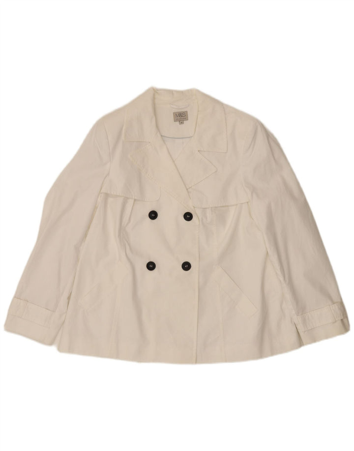 Trench corto da donna Marks & Spencer UK 16 grande cotone bianco