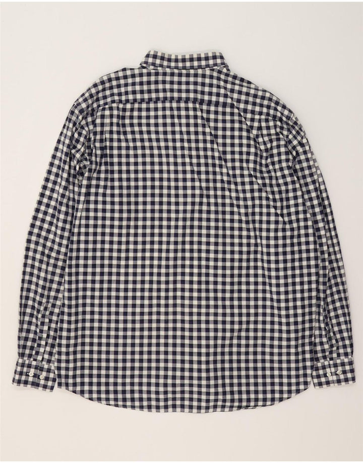 Camicia Lacoste da uomo vestibilità regolare taglia 46 2XL cotone a quadretti blu navy