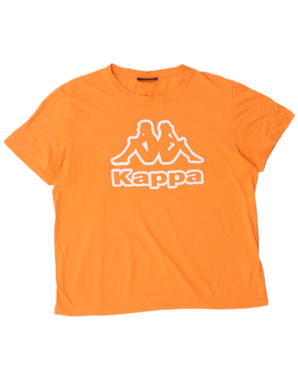 T-shirt grafica da uomo KAPPA Top XL in cotone arancione