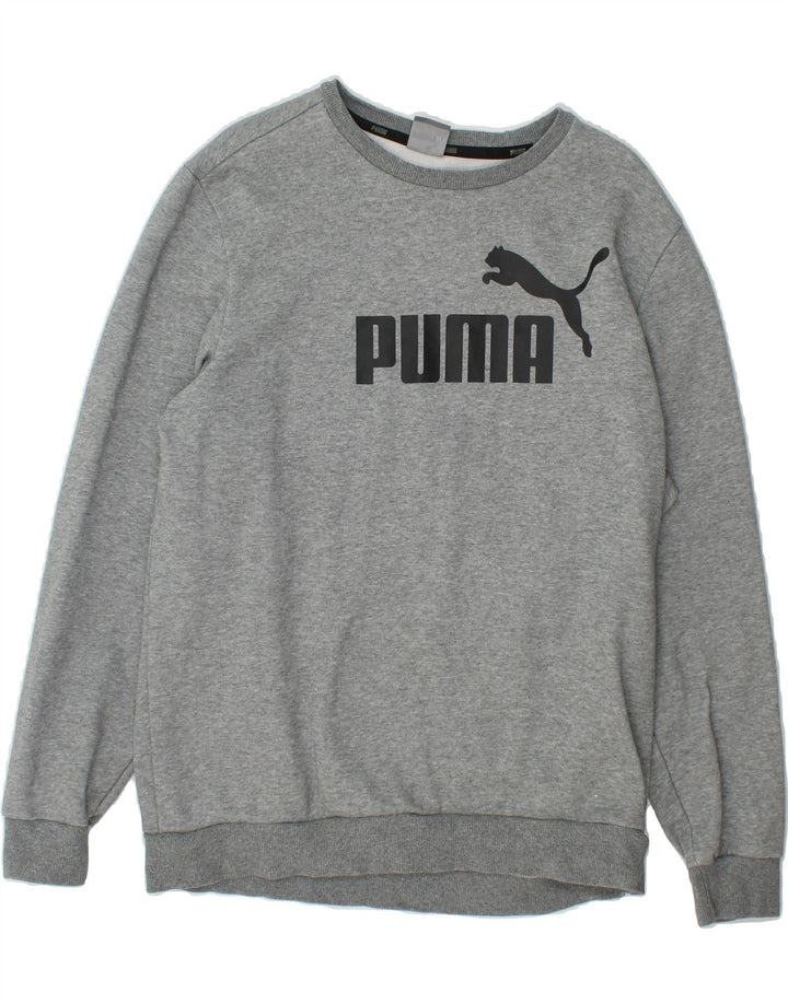 PUMA Mens Graphic Sweatshirt Jumper Large Grey Cotton Vintage Puma and Second-Hand Puma from Messina Hembry 