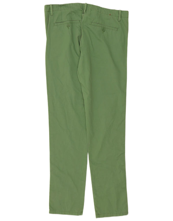 Pantaloni Chino Slim Da Uomo Benetton IT 50 Large W36 L33 Cotone Verde