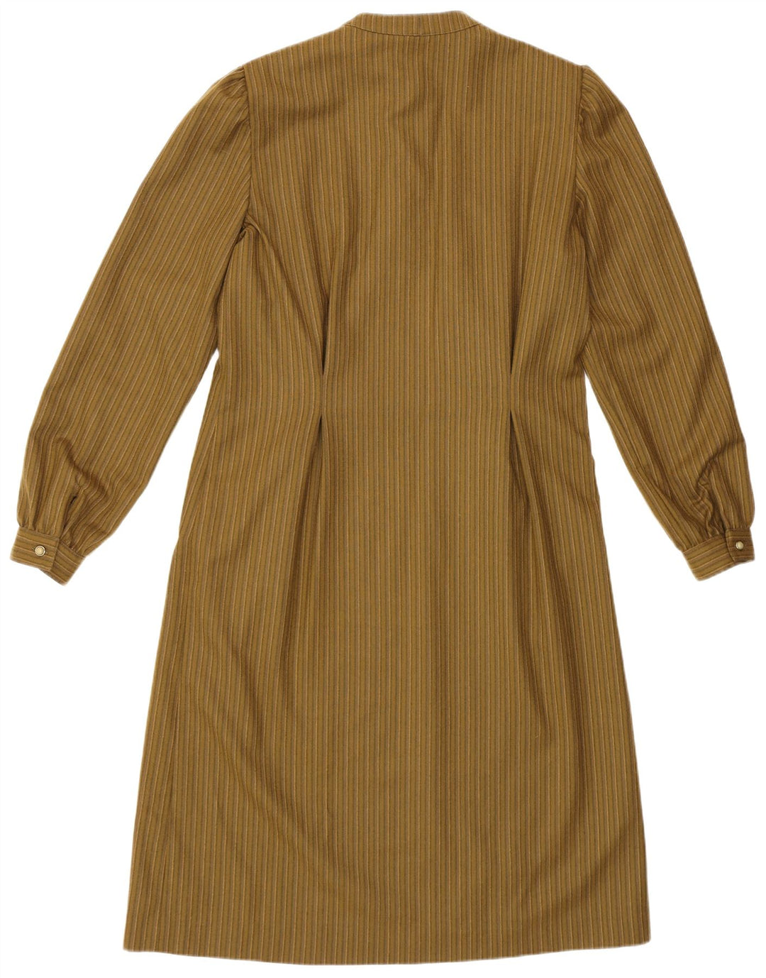Abito basic regolare da donna vintage a maniche lunghe UK 14 verde medio a righe