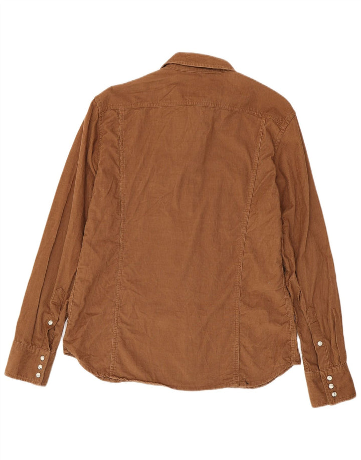 Camicia da uomo in velluto a coste Gas, cotone marrone medio