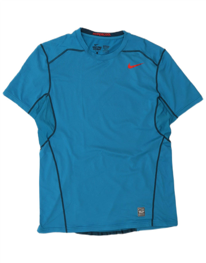 T-shirt Nike Dri Fit da uomo, grande, in poliestere color block blu
