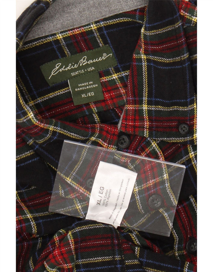 EDDIE BAUER Camicia da uomo in flanella XL in cotone a quadri multicolore