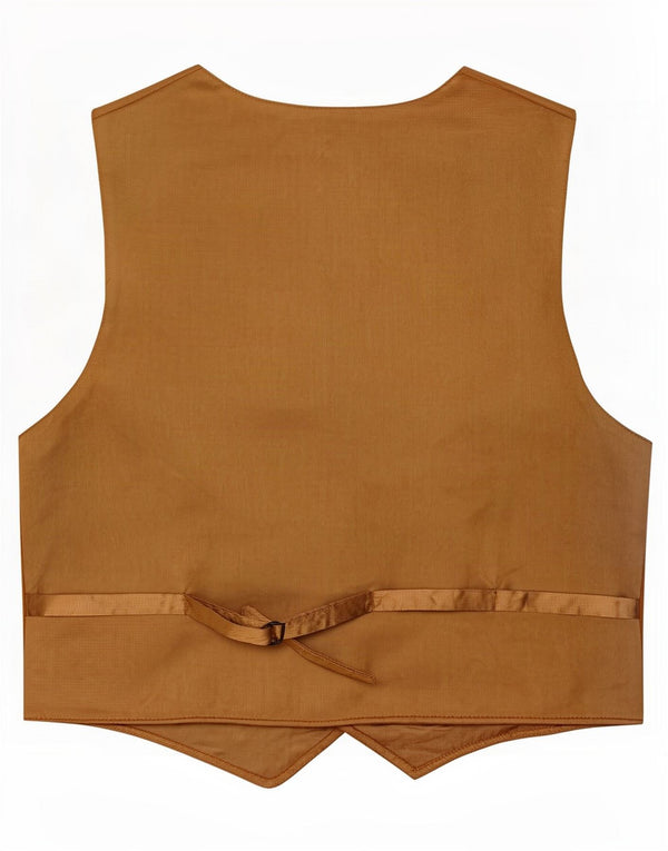 Gilet vintage da uomo in pelle scamosciata grande in pelle marrone