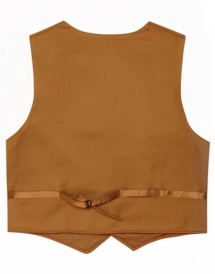 Gilet vintage da uomo in pelle scamosciata grande in pelle marrone