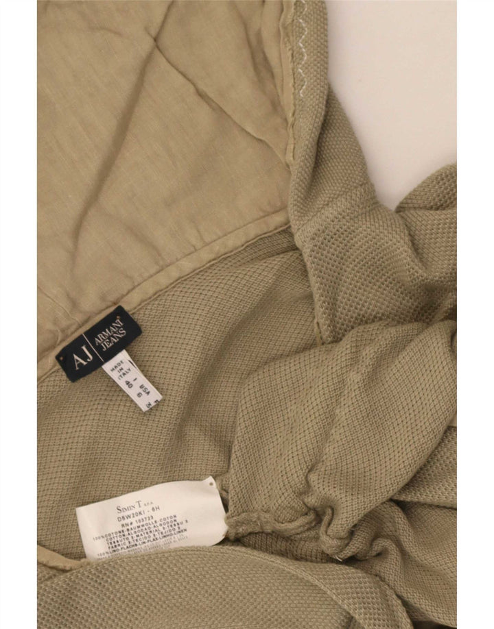 Maglione con cappuccio da donna Armani Jeans US 6 cotone kaki medio