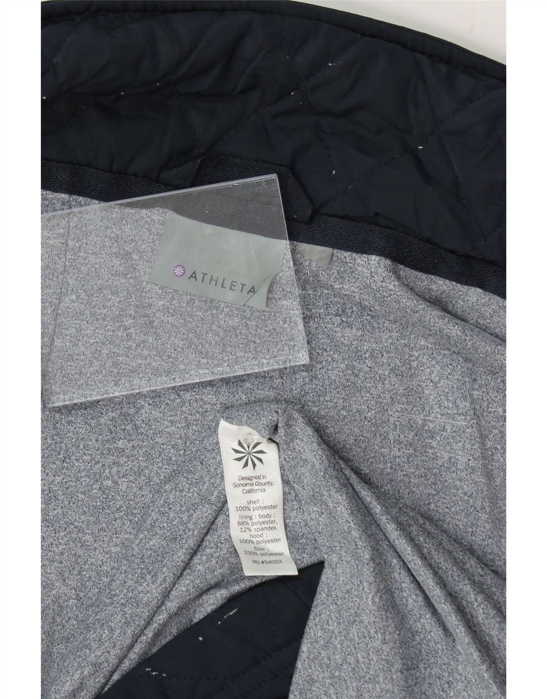 ATHLETA Womens Quilted Gilet UK 18 XL Navy Blue Polyester Vintage Athleta and Second-Hand Athleta from Messina Hembry 