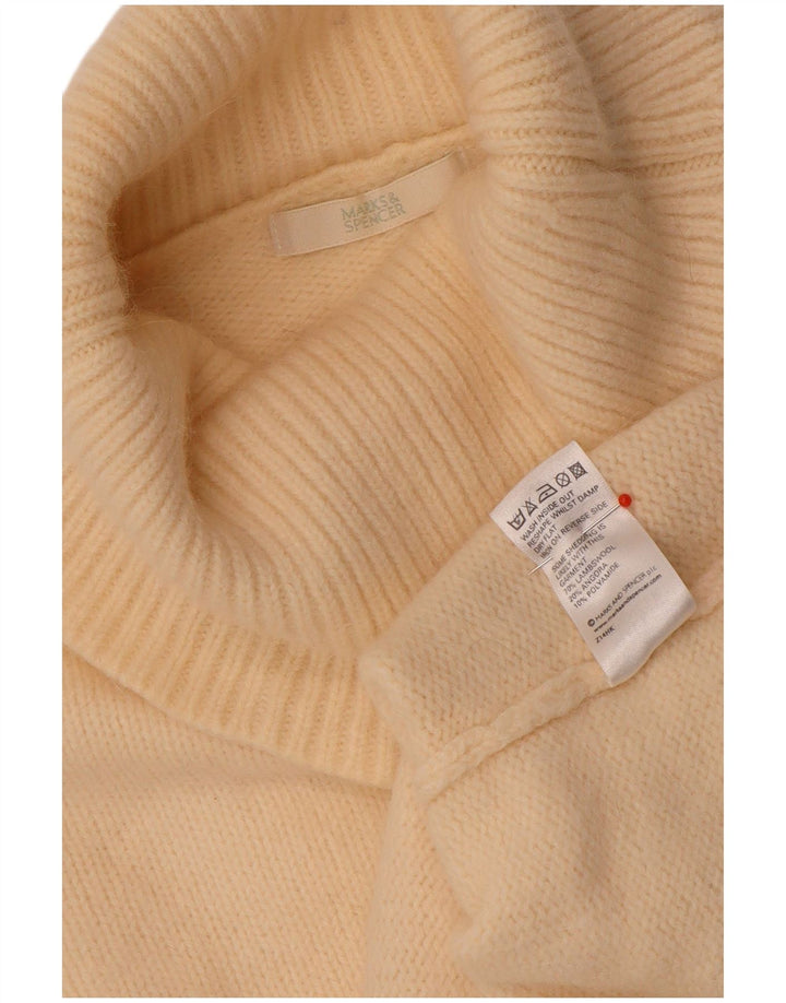 Maglione maglione a collo alto da donna Marks & Spencer UK 12 Beige medio floreale