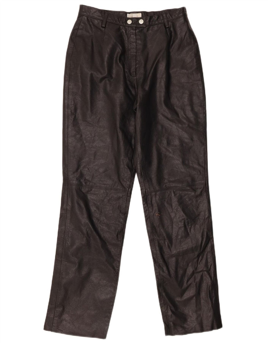 Pantaloni dritti in pelle da donna ESPRIT UK 12 Medium W26 L31 Pelle nera