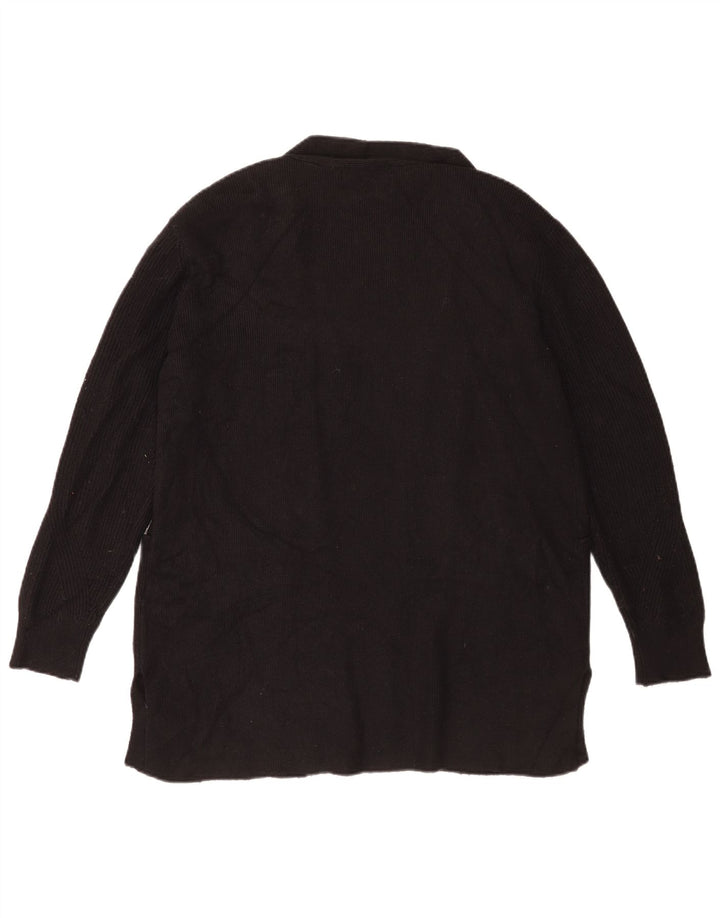 Maglione cardigan aperto lungo da donna Marks & Spencer UK 14 grande nero