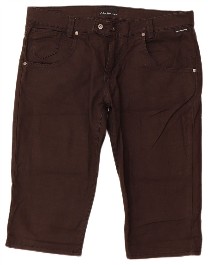 Bermuda da donna Calvin Klein W31 in cotone marrone medio