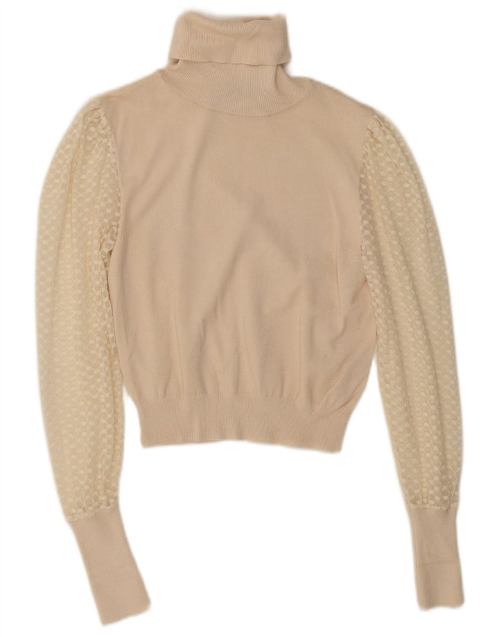 Maglione corto da donna Zara con collo alto, UK 8 piccolo, beige
