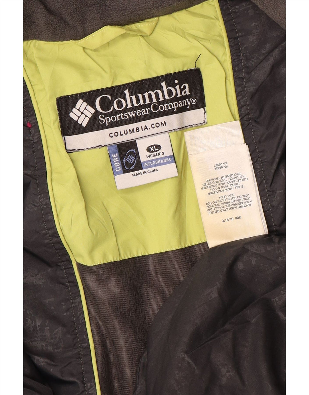Giacca trapuntata da donna Columbia UK 18 XL verde poliestere