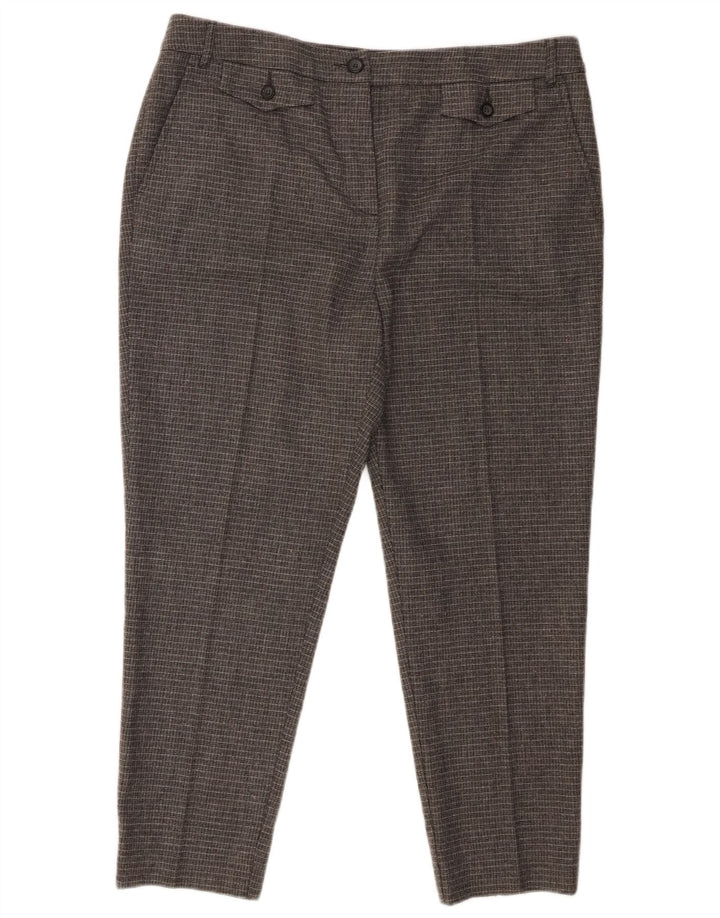 Pantaloni corti slim da donna Max & Co. UK 14 Large W34 L24 a quadri grigi