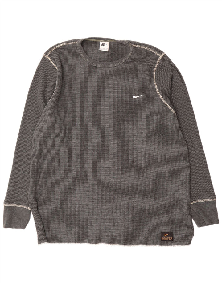 Top Nike da uomo a maniche lunghe 3XL in cotone grigio