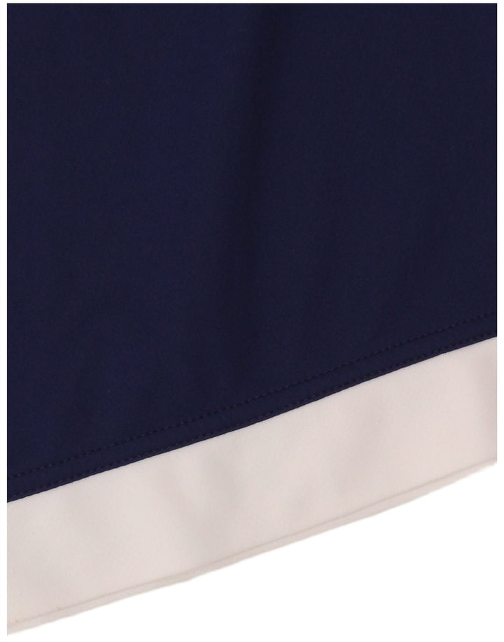 T-shirt Adidas Climalite da uomo Top medio in poliestere color block blu navy