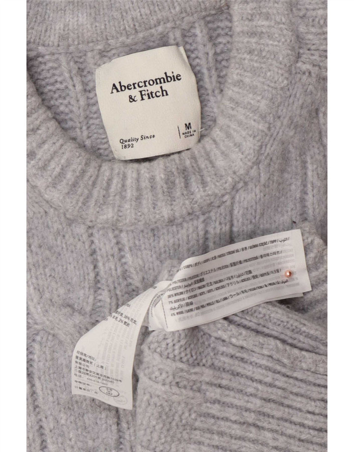 Maglione maglione girocollo da donna Abercrombie & Fitch UK 14 Grigio medio