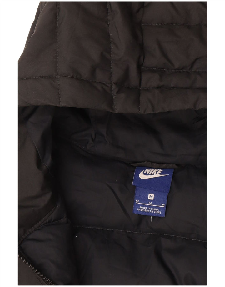 Giacca imbottita con cappuccio Nike da donna UK 12 Grigio medio