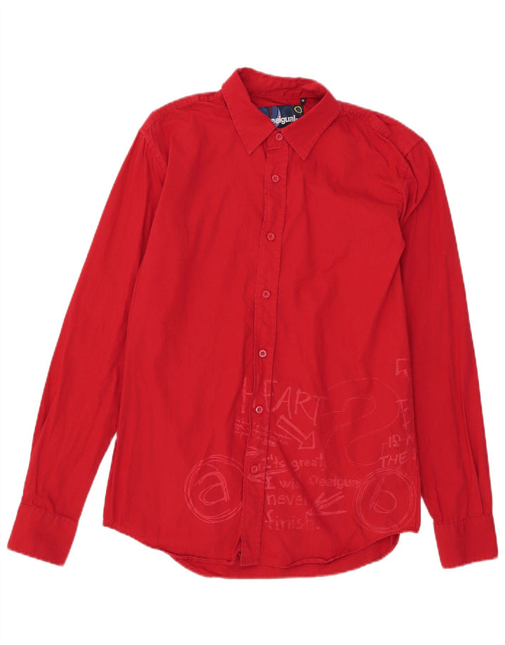 DESIGUAL Camicia grafica da uomo Rosso medio