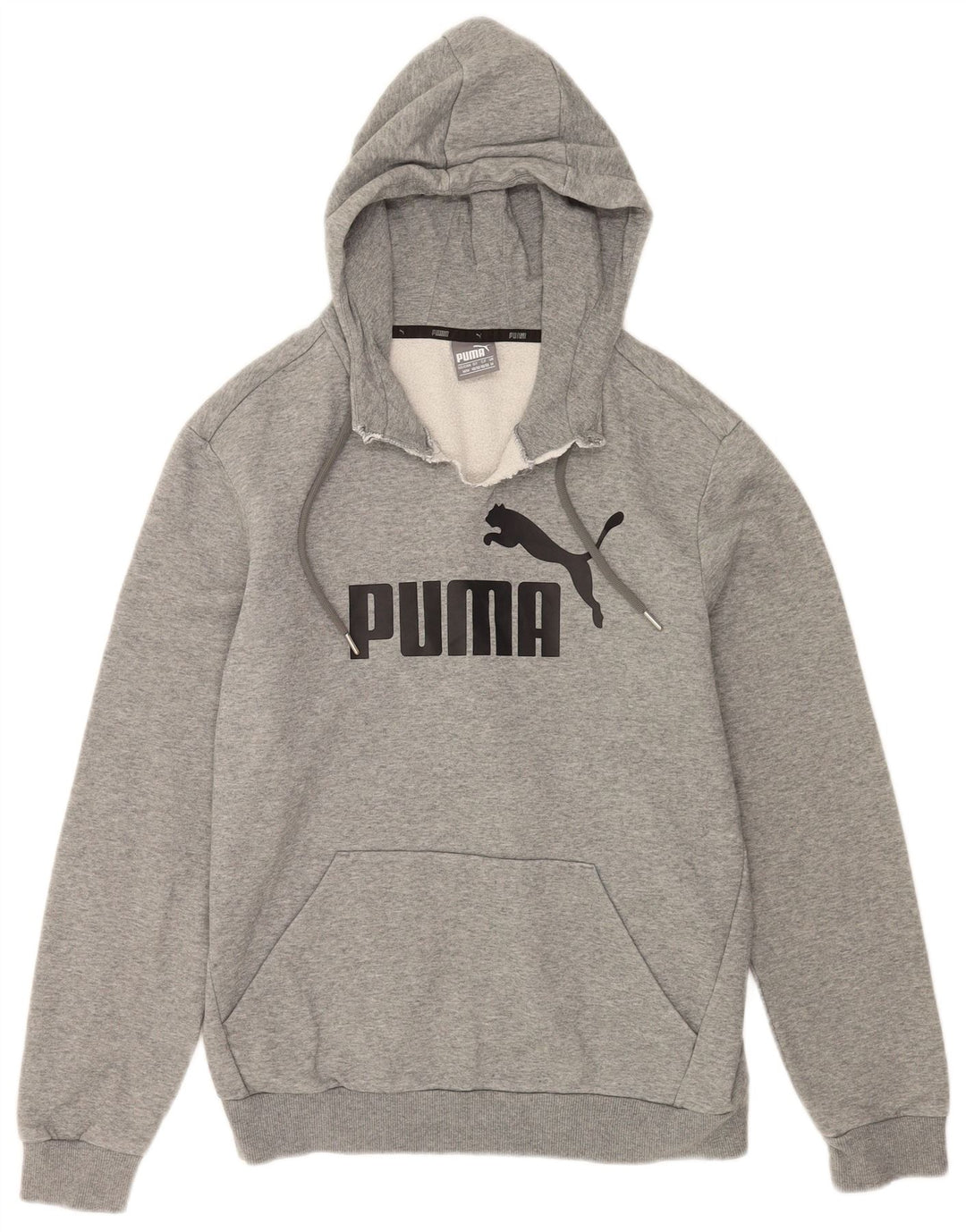 Felpa con cappuccio grafica da uomo Puma in cotone chiazzato grigio medio