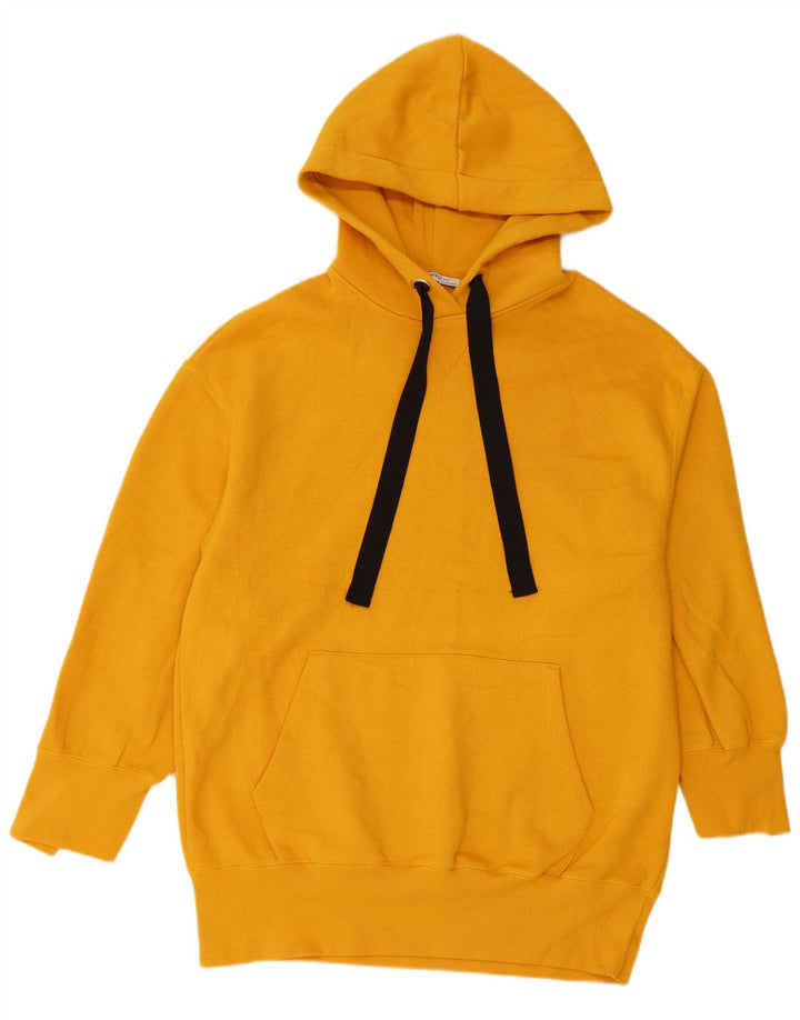 Maglione oversize con cappuccio da donna Zara UK 10 piccolo poliestere giallo