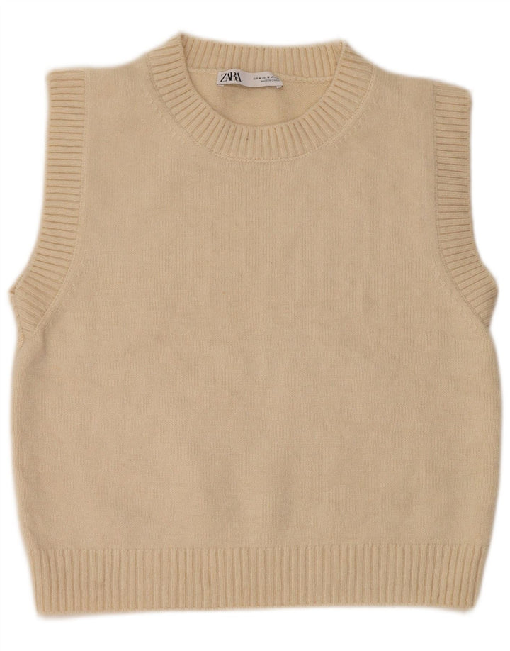 Canotta da donna Zara UK 14 Acrilico bianco medio