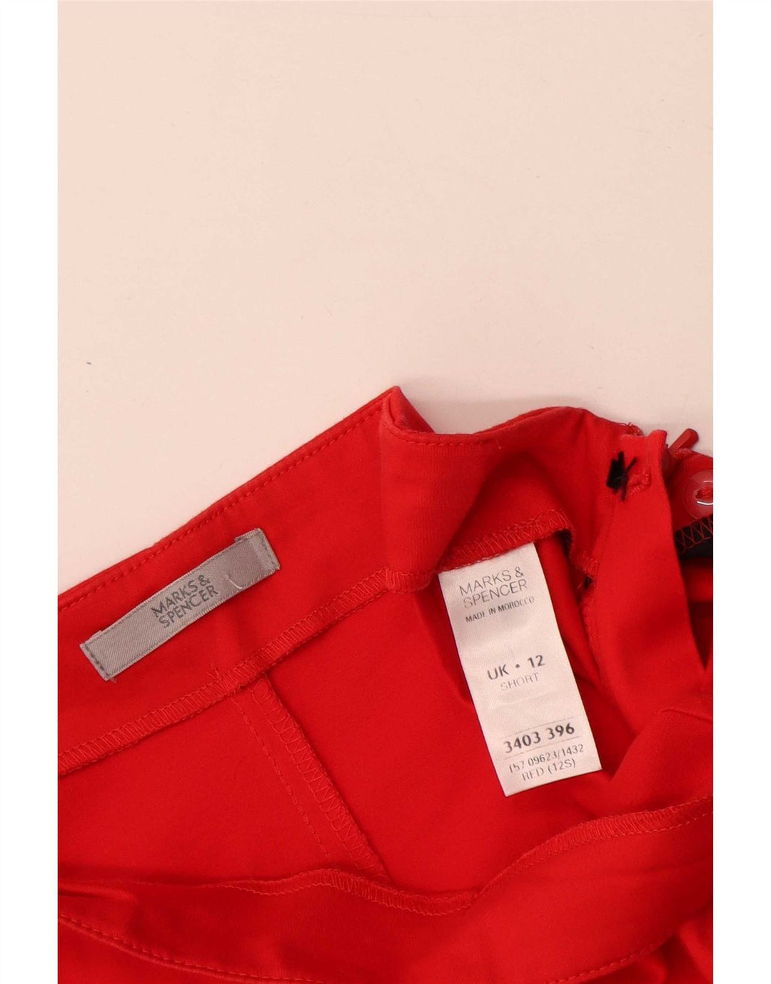 Pantaloni corti da donna Marks & Spencer UK 12 medi W30 L24 cotone rosso